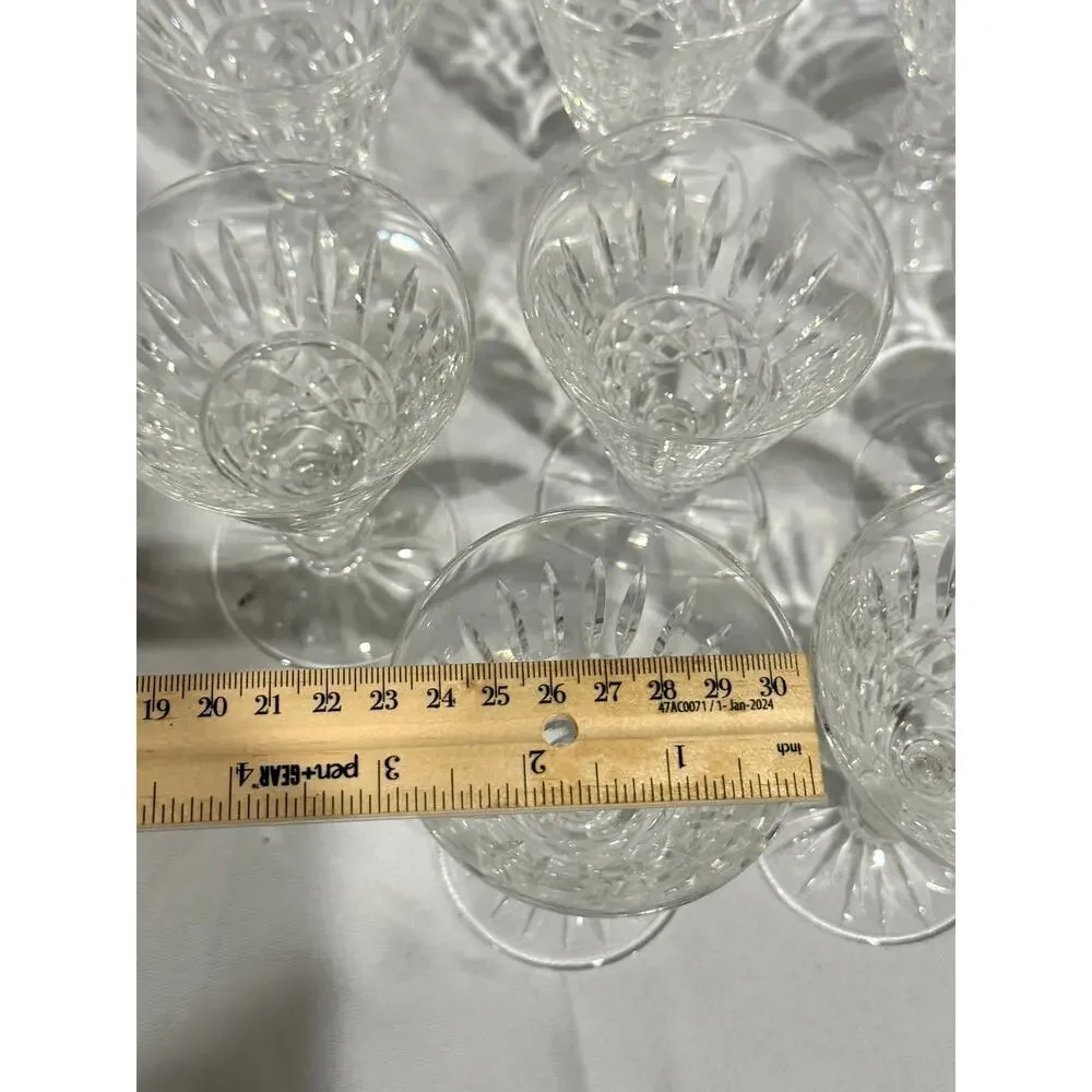 Set of 8 Waterford Crystal Colleen Wine Goblets Etched Signed Cut Crystal